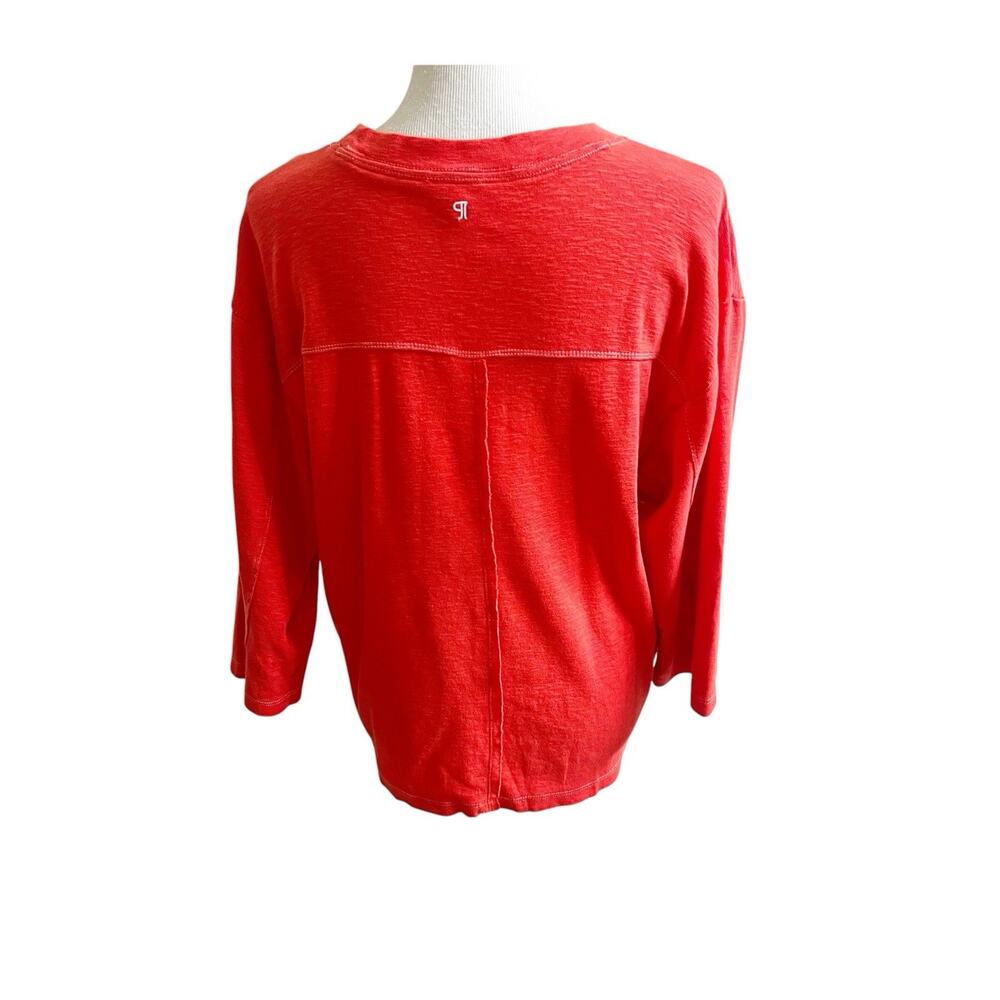 Anthropologie Pilcro 3/4 Varsity Tee Pullover Red Size Medium Rugby Sporty - Picture 6 of 12